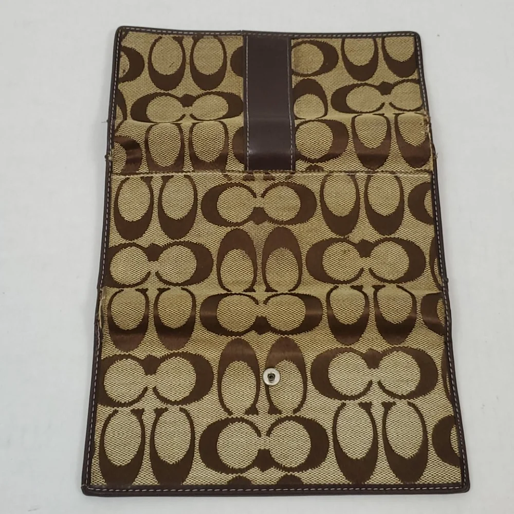 Coach leatherware canvas wallet brown